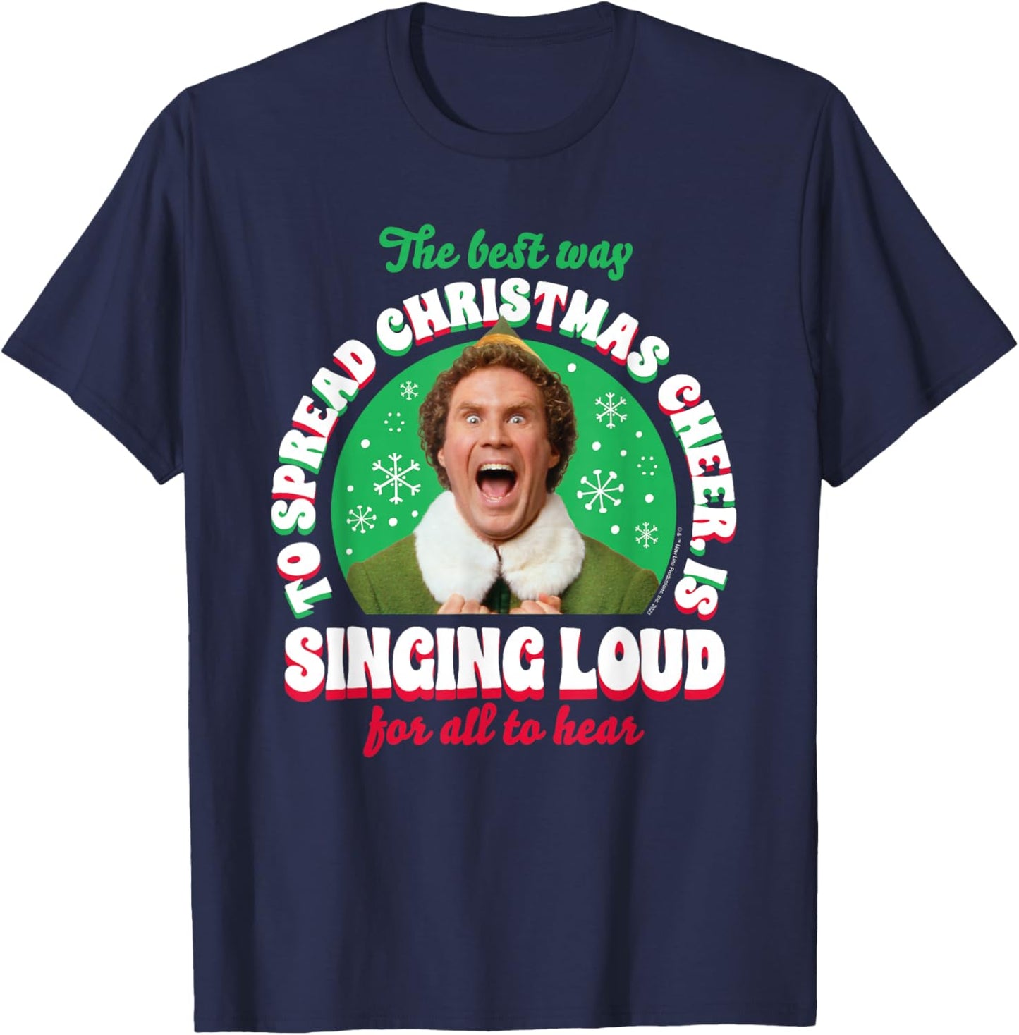 Elf - Singing Loud For All To Hear T-Shirt - T-Shirt | Navy