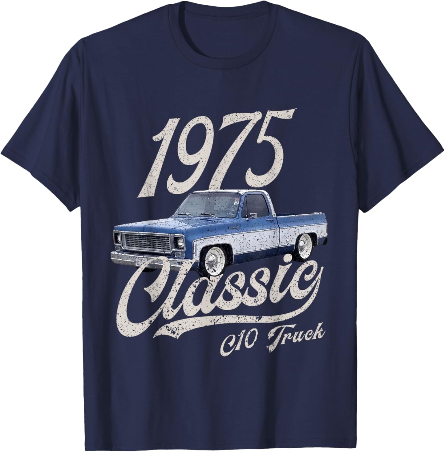 1975 75 C10 Truck T-Shirt - T-Shirt | Navy