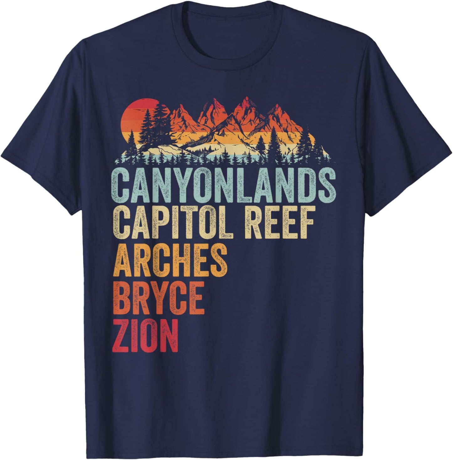 Vintage Utah Souvenir Big 5 Utah Mighty Five National Park T-Shirt - T-Shirt | Navy
