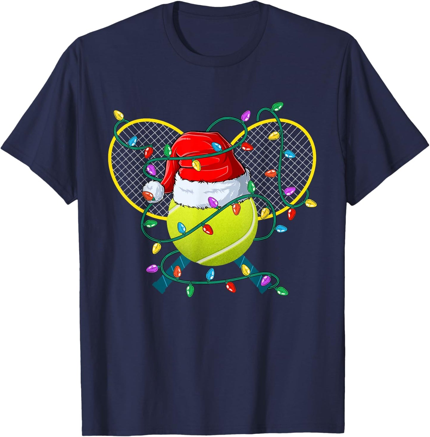 Christmas Tennis Xmas Santa Sports Hat Kids T-Shirt - T-Shirt | Navy
