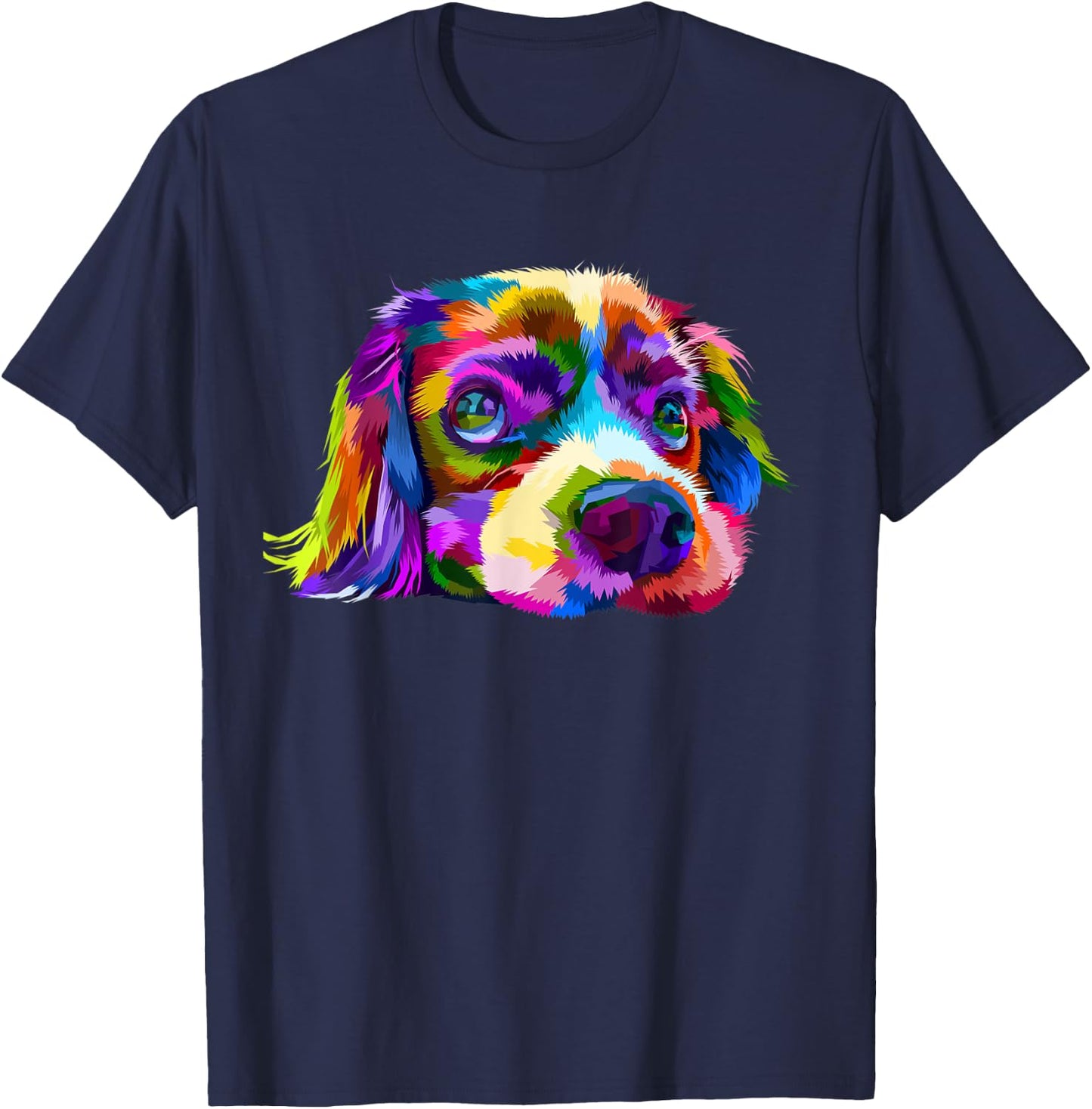 Beagle Colorful Dog Pop Art Lovers T-Shirt - T-Shirt | Navy