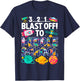Space 321 Blast Off To Middle School Graduation Matching T-Shirt - T-Shirt | Navy