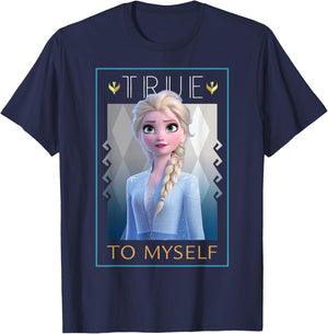 Disney Frozen 2 Elsa True To Myself Poster T-Shirt - T-Shirt | Navy