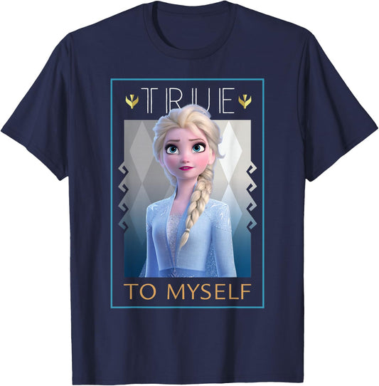 Disney Frozen 2 Elsa True To Myself Poster T-Shirt - T-Shirt | Navy