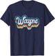 Wayne First Name Boy Vintage Style 70s 80s Personalized T-Shirt - T-Shirt | Navy