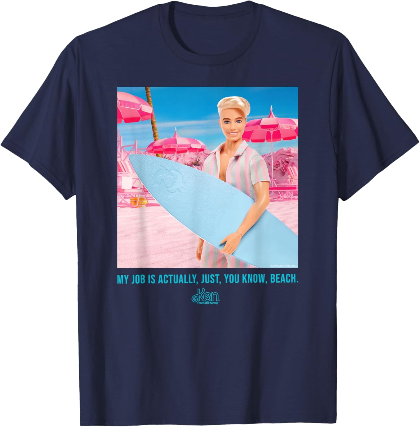 Barbie The Movie - My Job Is Beach T-Shirt - T-Shirt | Navy