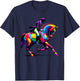 Colorful Pop Art Dressage Horseback Riding Equestrian Horse T-Shirt - T-Shirt | Navy