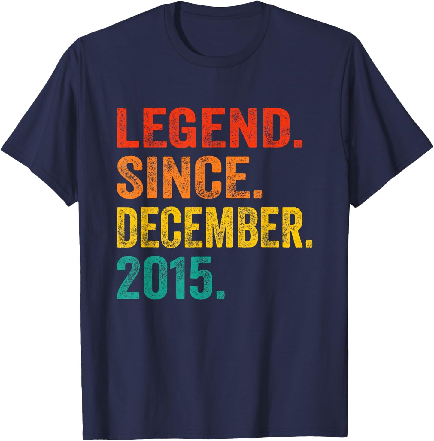 Legend Since December 2015 Retro 10 Years Old 10th Birthday T-Shirt - T-Shirt | Navy