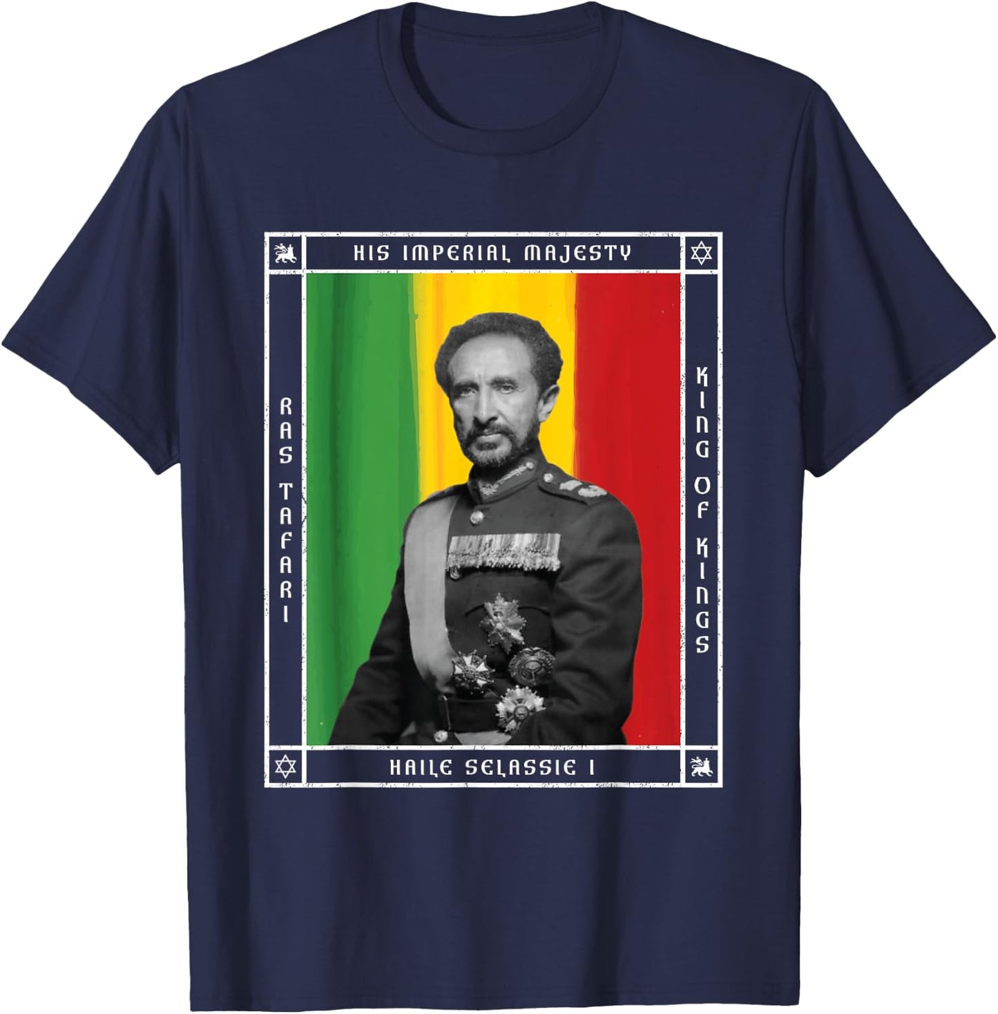 His Imperial Majesty Haile Selassie I T-Shirt - T-Shirt | Navy