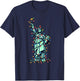 American Patriotic Xmas Outfit Cute Santa Statue of Liberty T-Shirt - T-Shirt | Navy