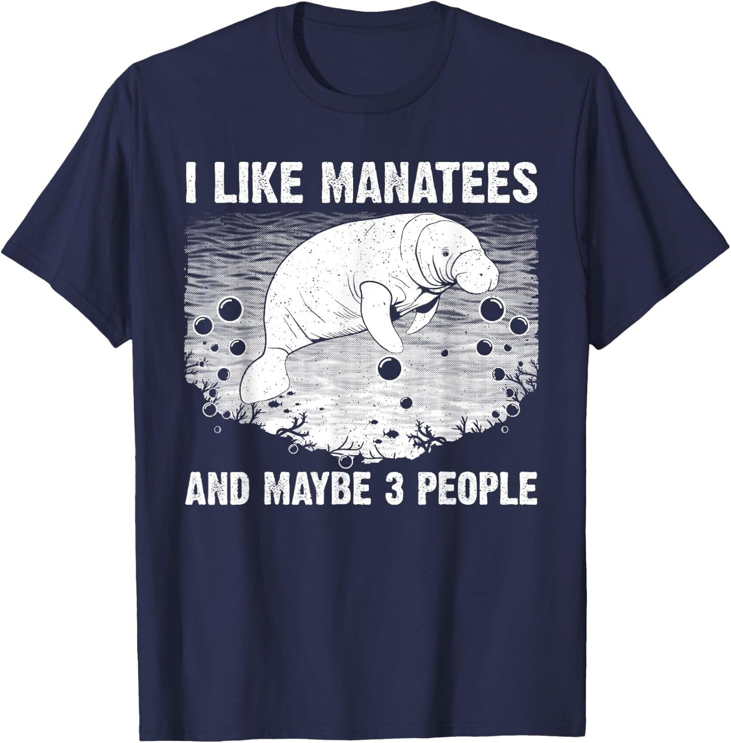 Funny Manatee Design Women Toddlers Manatee Lover T-Shirt - T-Shirt | Navy