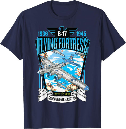 American B17 Flying Fortress WW2 T-Shirt - T-Shirt | Navy