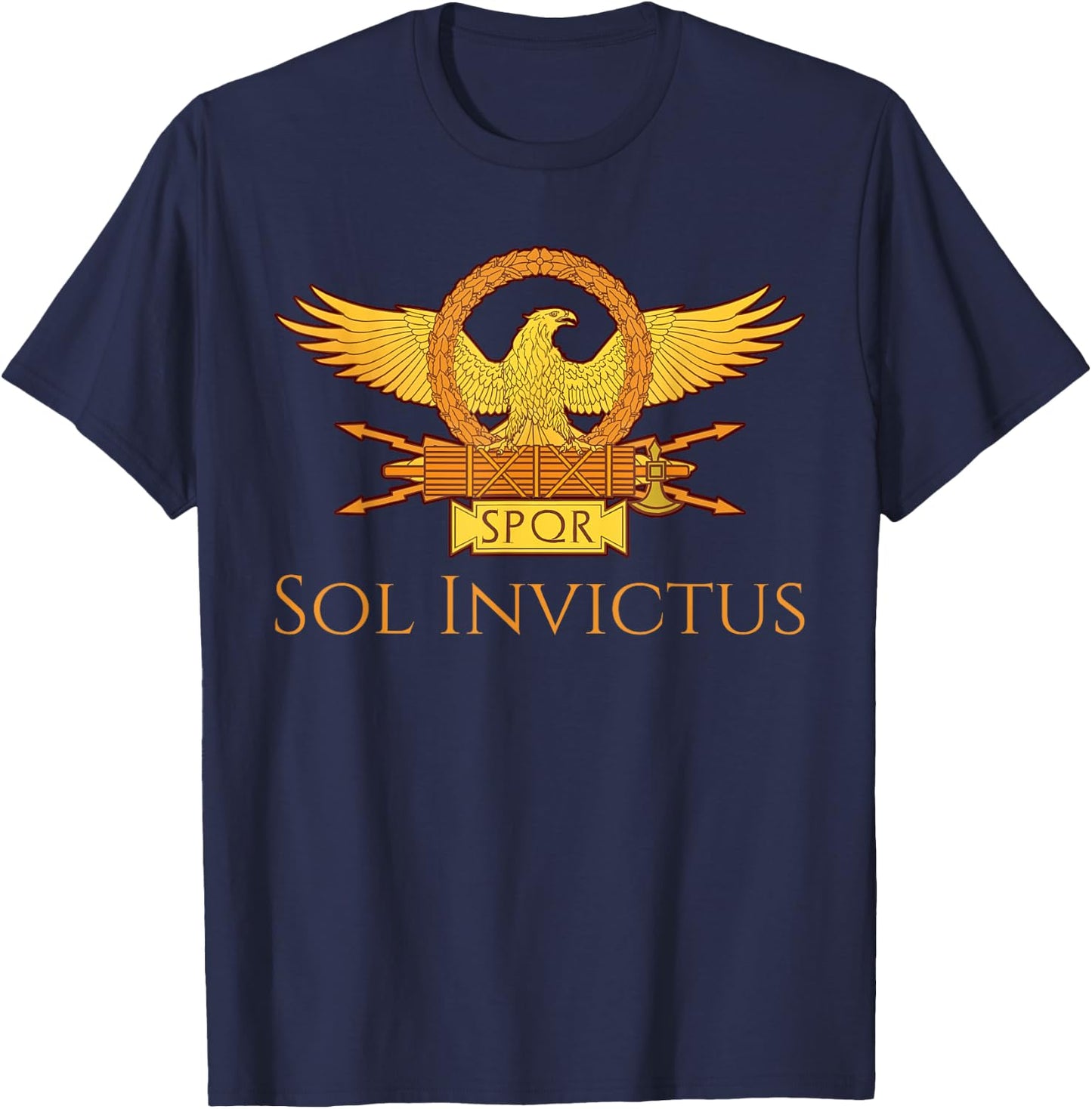 Ancient Roman Mythology Sol Invictus Roman Eagle SPQR T-Shirt - T-Shirt | Navy