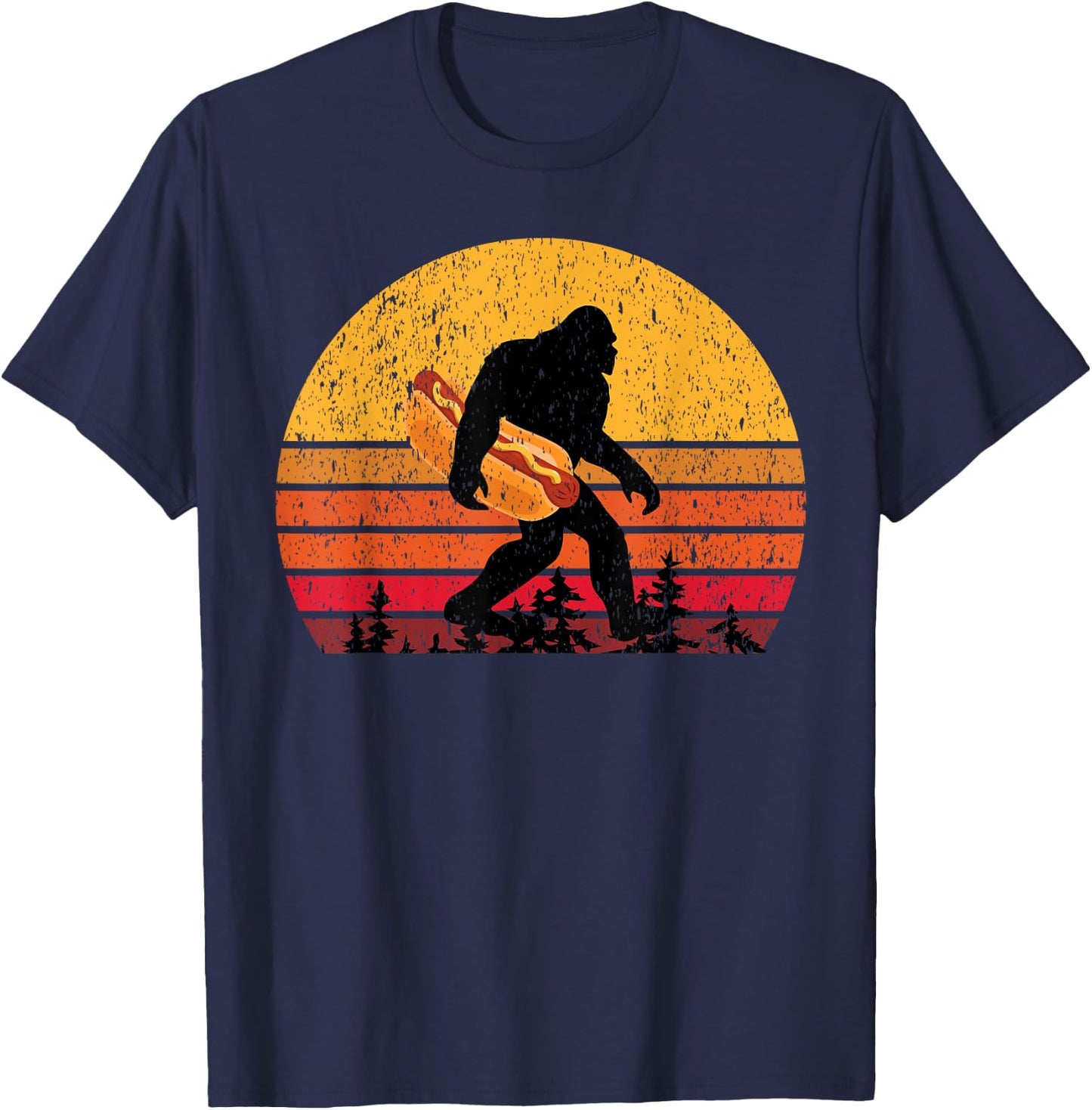 Bigfoot & Men Hot Dog T-Shirt - T-Shirt | Navy