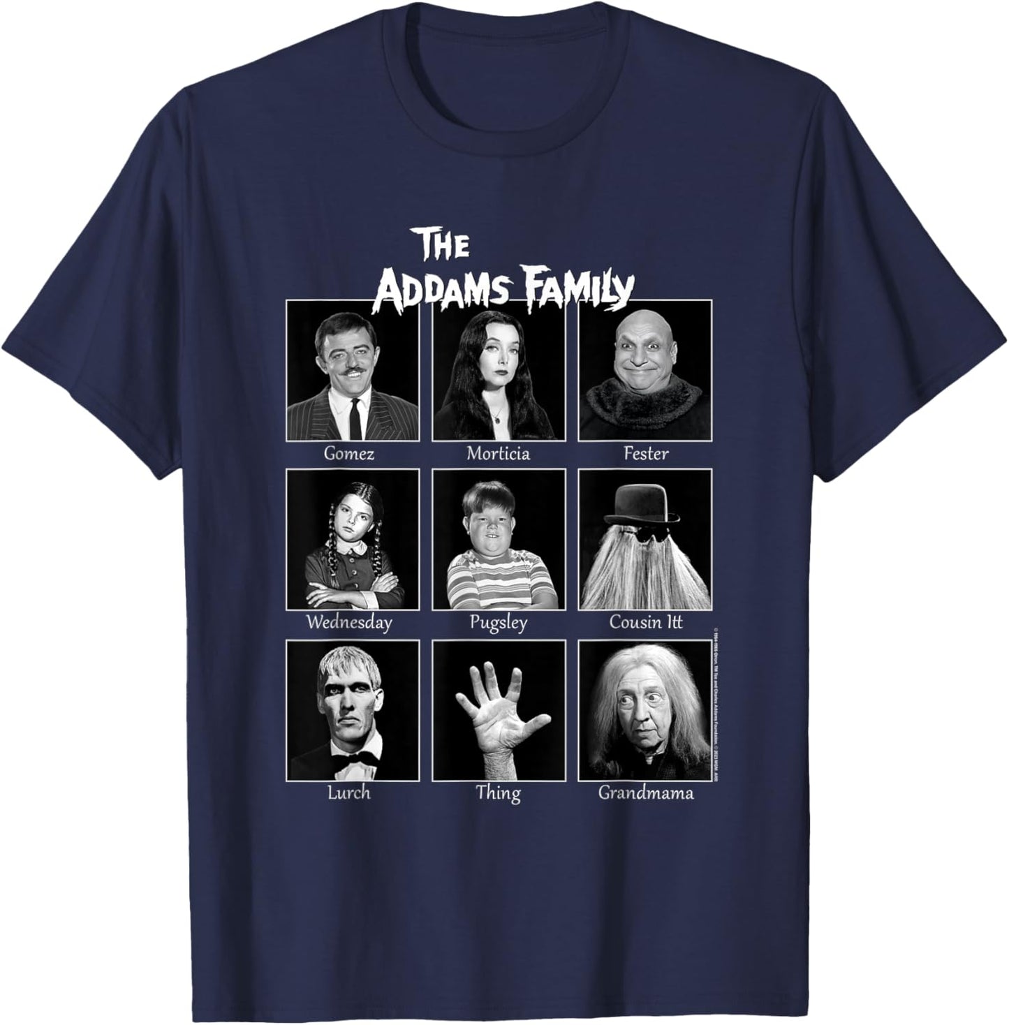 The Addams Family Portraits T-Shirt - T-Shirt | Navy