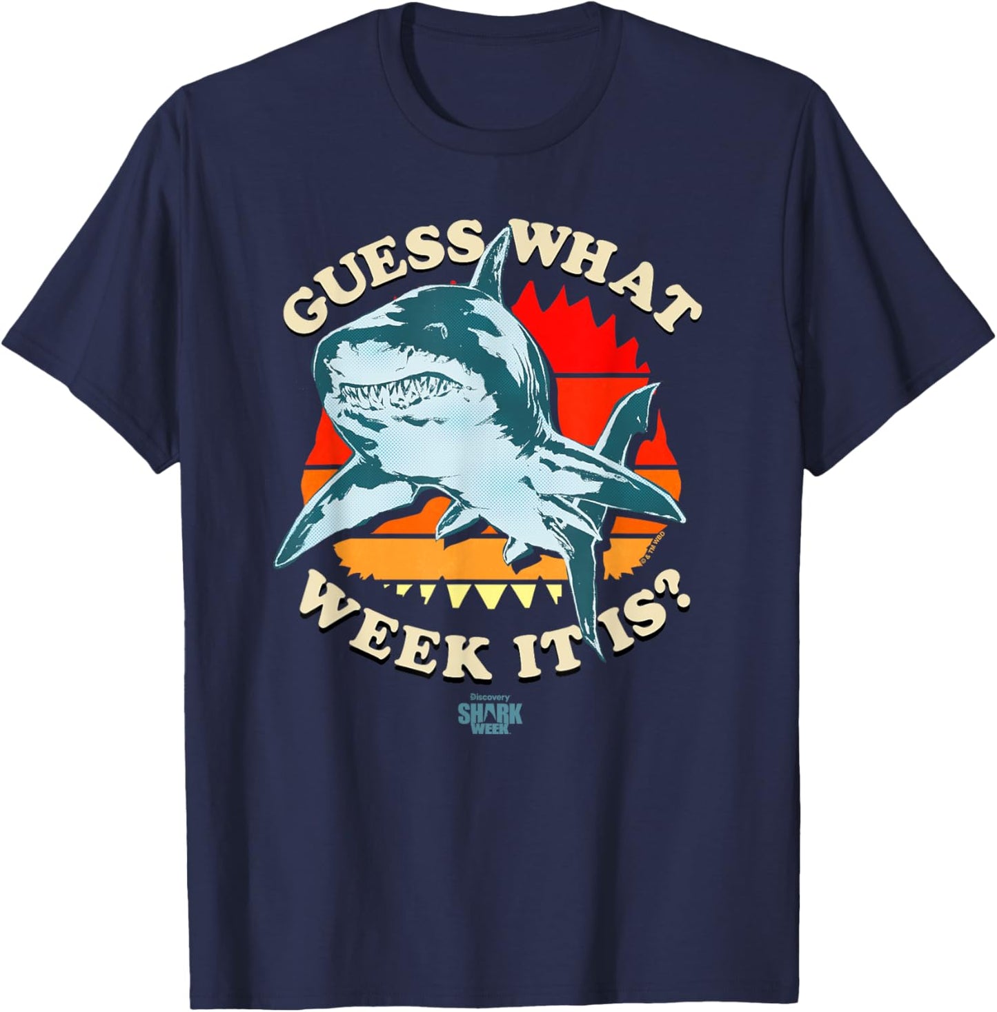 Shark Week Officially Licensed Guess The Week T-Shirt - T-Shirt | Navy