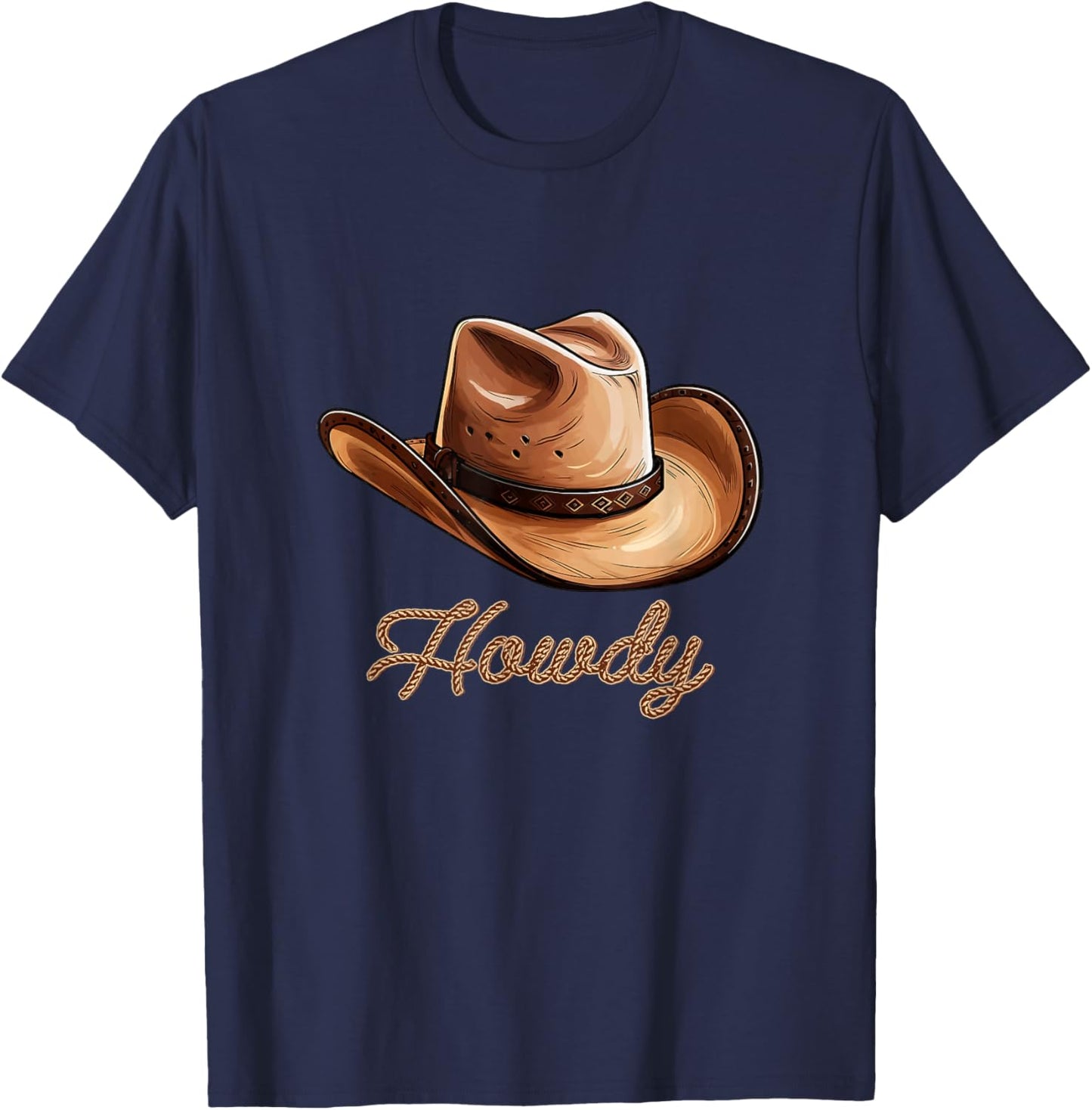 Howdy Cowboy Hat Funny Western Rodeo T-Shirt - T-Shirt | Navy