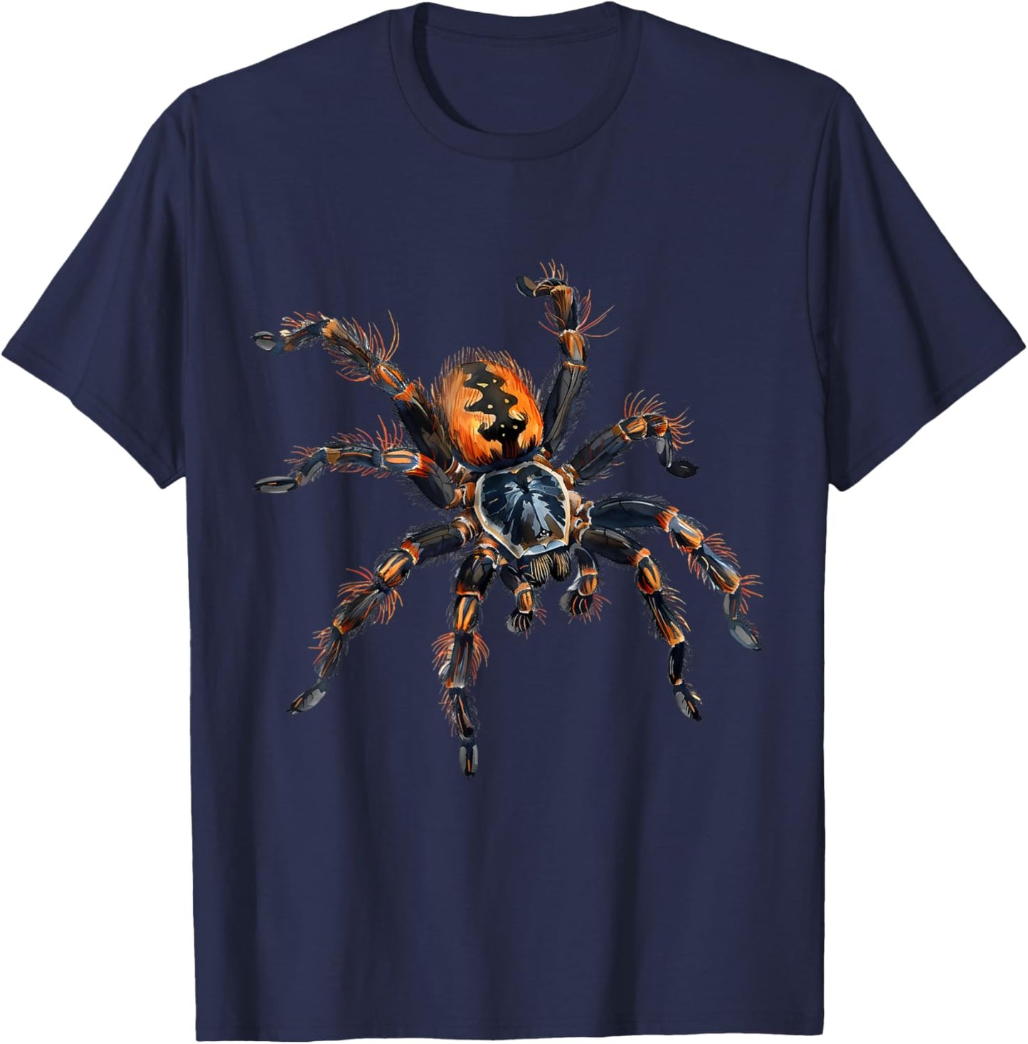 Spider drawing tarantula wildlife drawing animal art art artwork , Black, S T-Shirt - T-Shirt | Navy