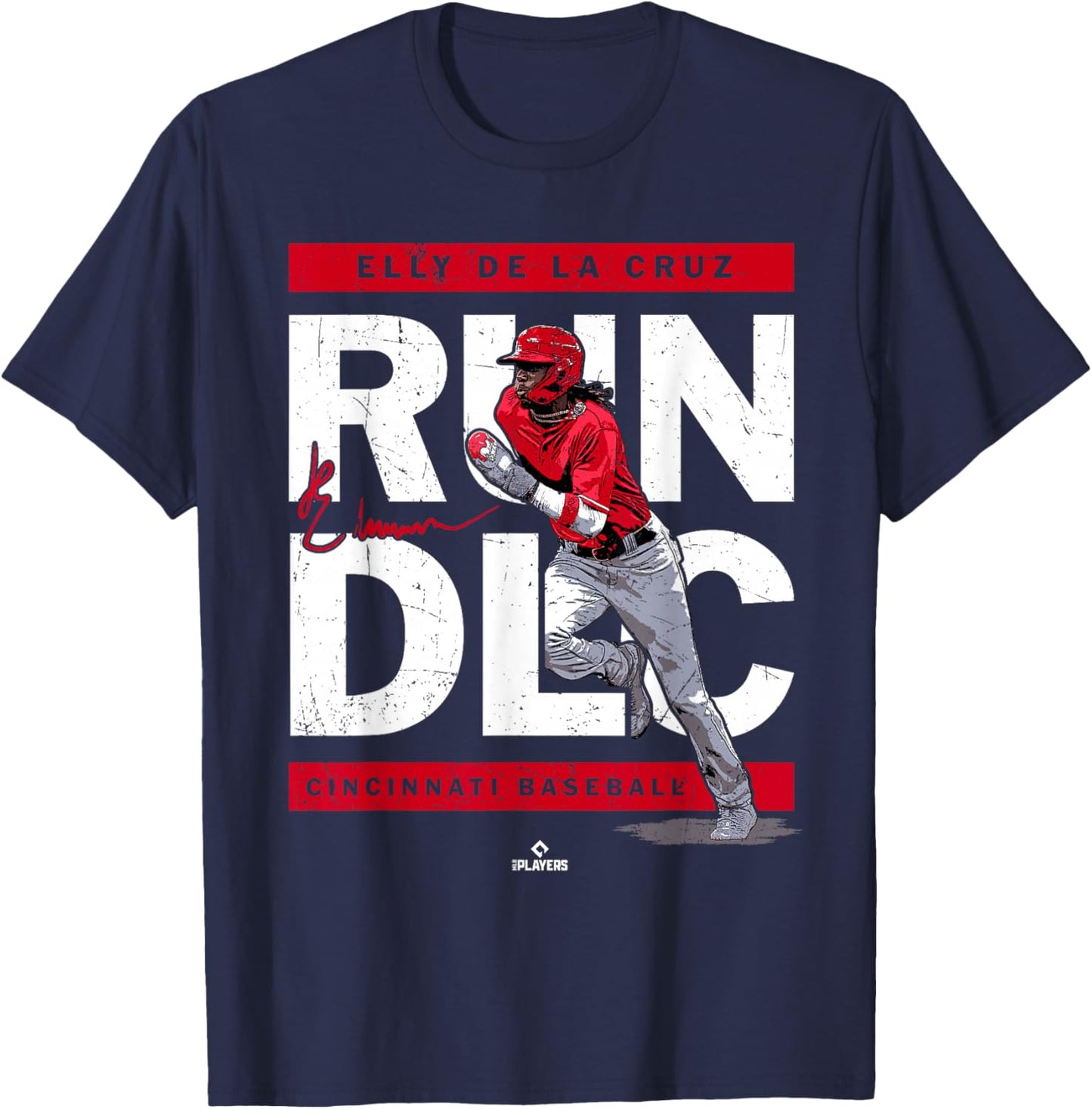 Run DLC Elly De La Cruz Cincinnati MLBPA T-Shirt - T-Shirt | Navy