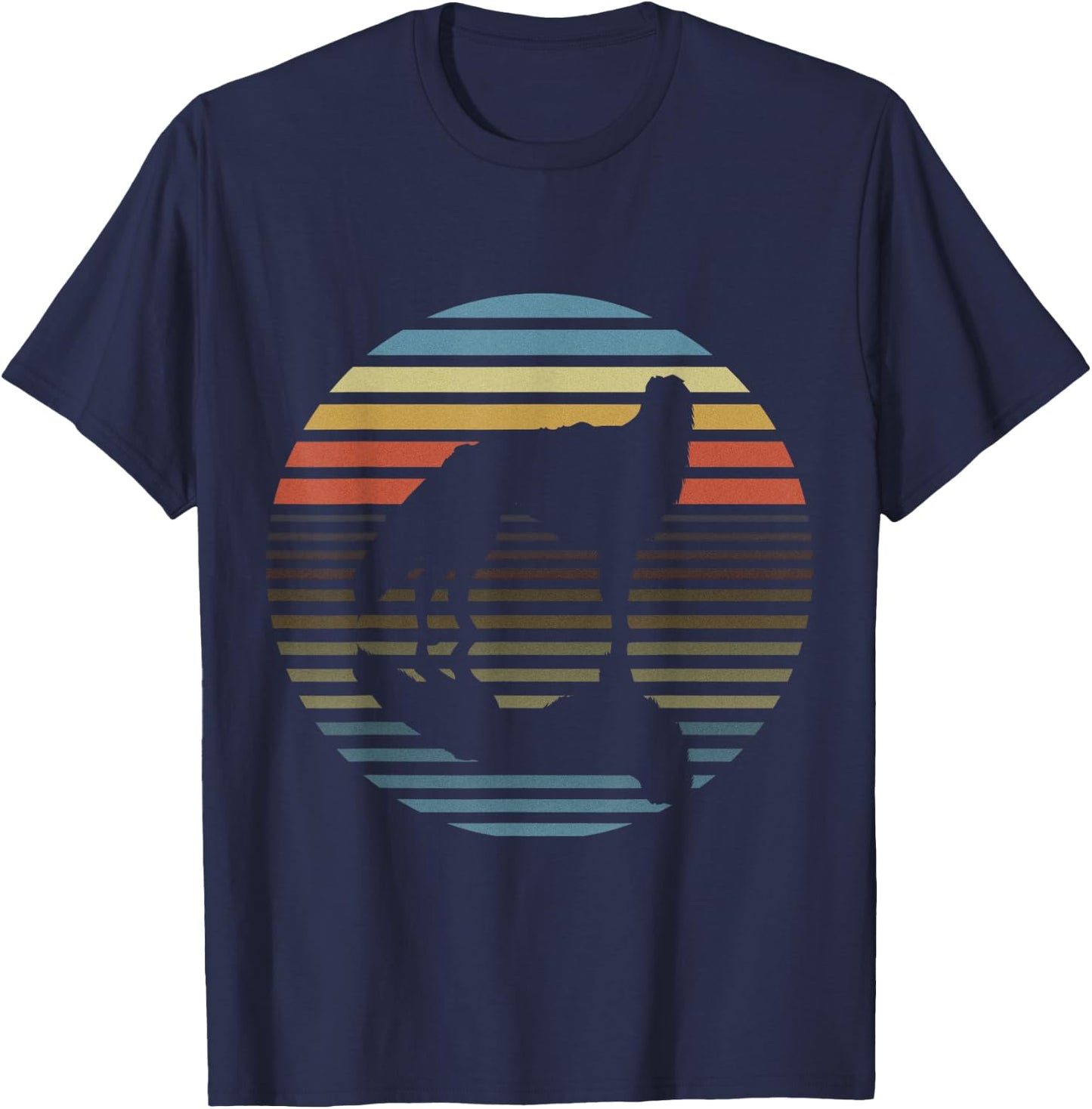 Silken Windhound Retro Mirror Image T-Shirt - T-Shirt | Navy