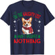 Cute Pembroke Welsh Corgi Dog Christmas On The Naughty List Men Women T-Shirt - T-Shirt | Navy