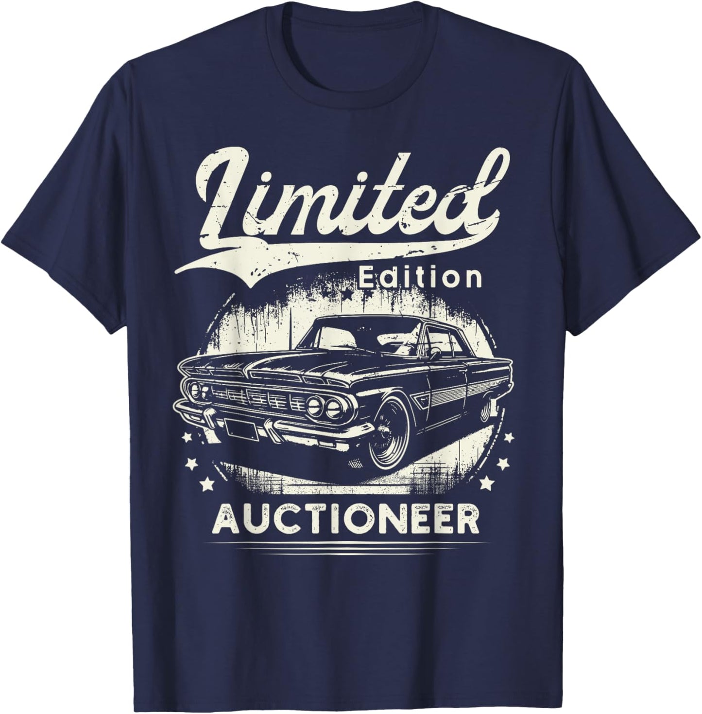 Auctioneer Job classic car Birthday Worker Professional T-Shirt - T-Shirt | Navy