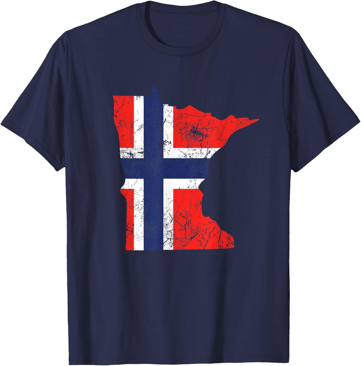 Norway Flag Minnesota Nordic Immigrant Heritage T-Shirt - T-Shirt | Navy