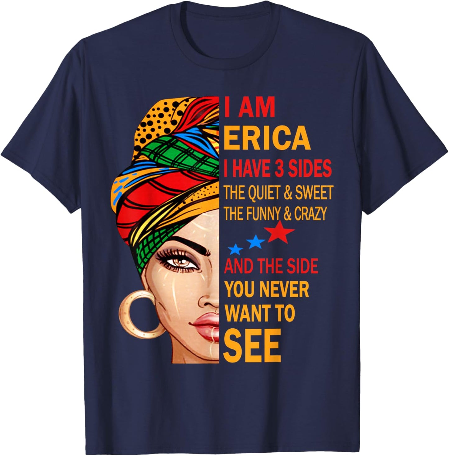 ERICA Name Surname Family Last First Name ERICA T-Shirt - T-Shirt | Navy