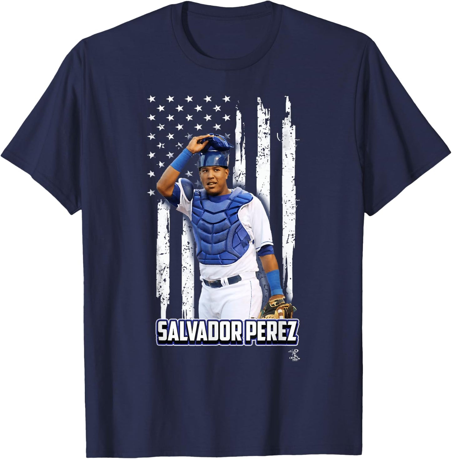 Salvador Perez Nation Flag - Apparel T-Shirt - T-Shirt | Navy