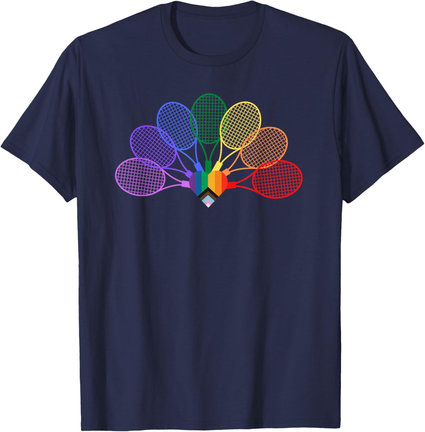 RPF Designs Rainbow Raquets T-Shirt - T-Shirt | Navy