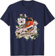 Michigan American Robin Bird and Apple Blossom Flower T-Shirt - T-Shirt | Navy