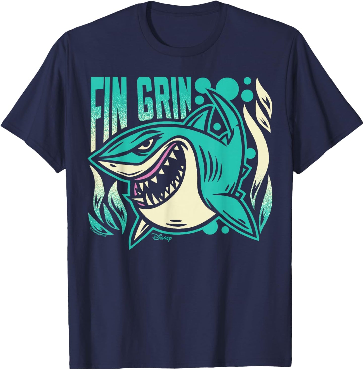 Finding Nemo - Bruce Shark Fin Grin T-Shirt - T-Shirt | Navy