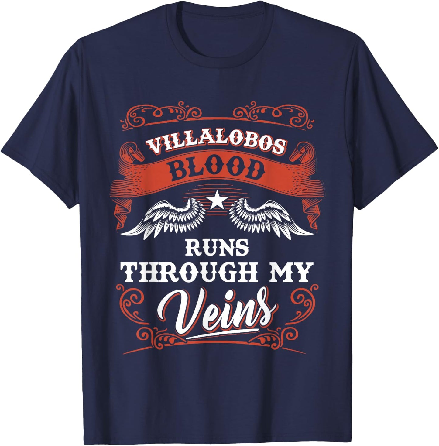 VILLALOBOS blood runs through my veins shirt youth kid 1kl2 T-Shirt - T-Shirt | Navy