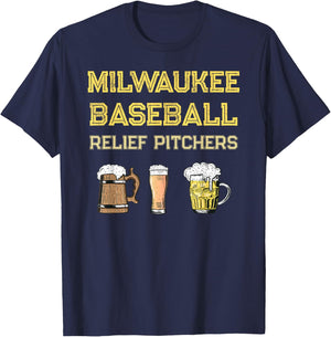 Classic Milwaukee Baseball & Beer Fan Retro Wisconsin T-Shirt - T-Shirt | Navy