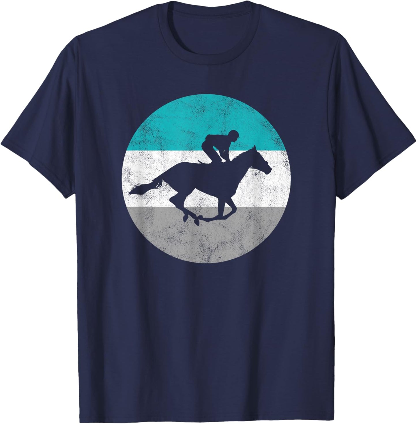 Horse Racing Jockey Retro Gift Women Boys & Girls T-Shirt - T-Shirt | Navy