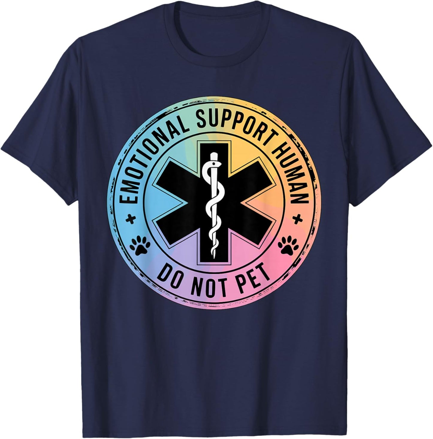 Emotional Support Human Do Not Pet T-Shirt - T-Shirt | Navy