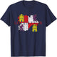 Castilian Map and Flag - Castilla y León Spain Souvenir T-Shirt - T-Shirt | Navy