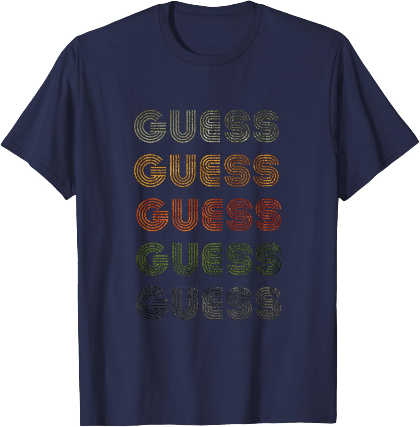 Love Heart Guess Grunge Vintage Style Black Guess T-Shirt - T-Shirt | Navy