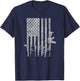 Distressed American Flag Guns Cool Pro Gun Top T-Shirt - T-Shirt | Navy
