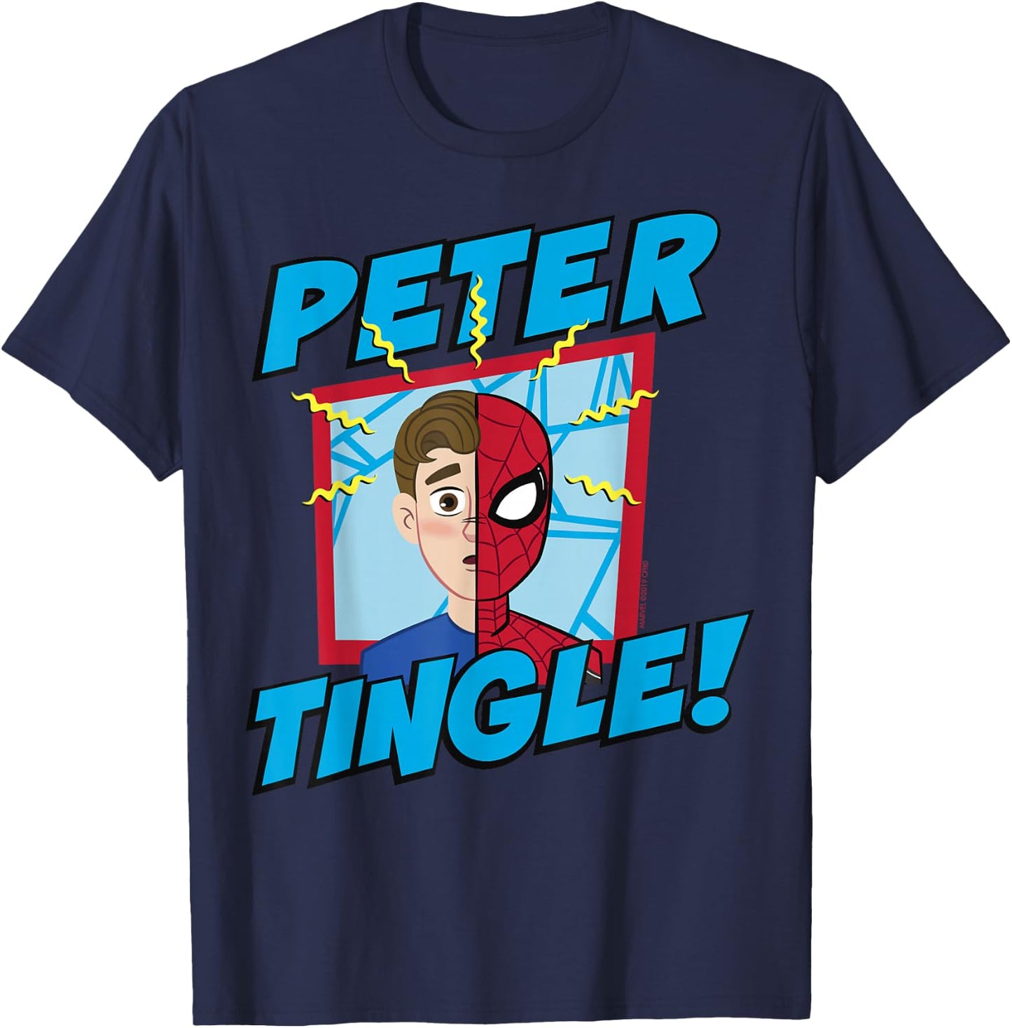 Marvel Spider-Man Far From Home Peter Tingle Poster T-Shirt - T-Shirt | Navy
