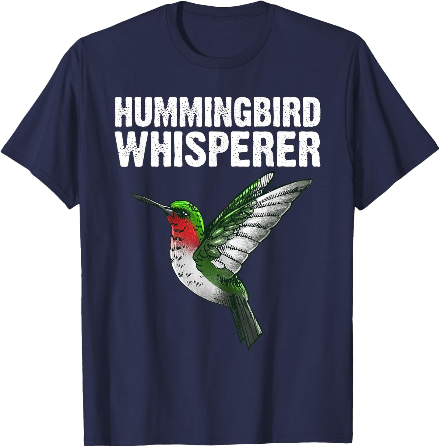 Cute Hummingbird Art Women Bird Watcher Bird Lover T-Shirt - T-Shirt | Navy