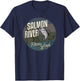 Salmon River NY Souvenir Fishing Vintage Style Salmon T-Shirt - T-Shirt | Navy