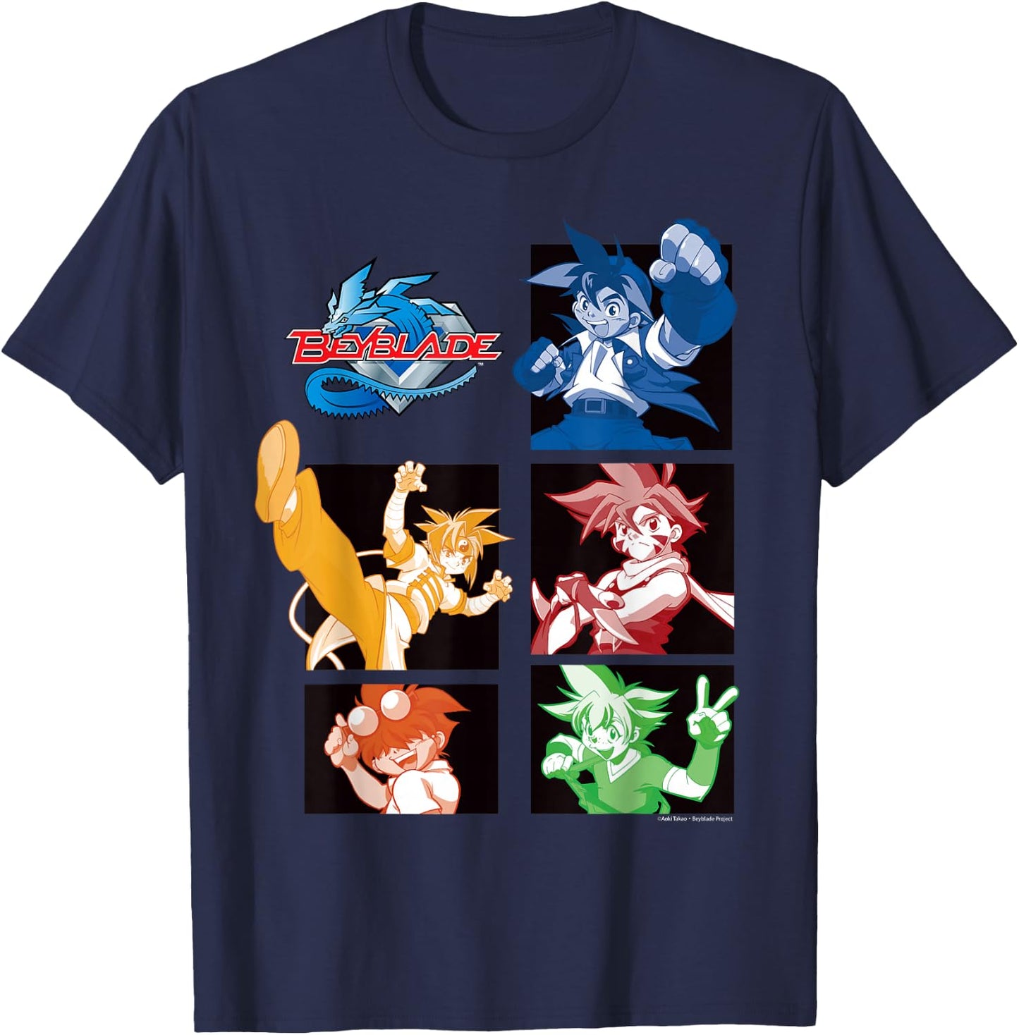 Beyblade GENERATON 1 BLADEBREAKERS Mono Dark T-Shirt - T-Shirt | Navy