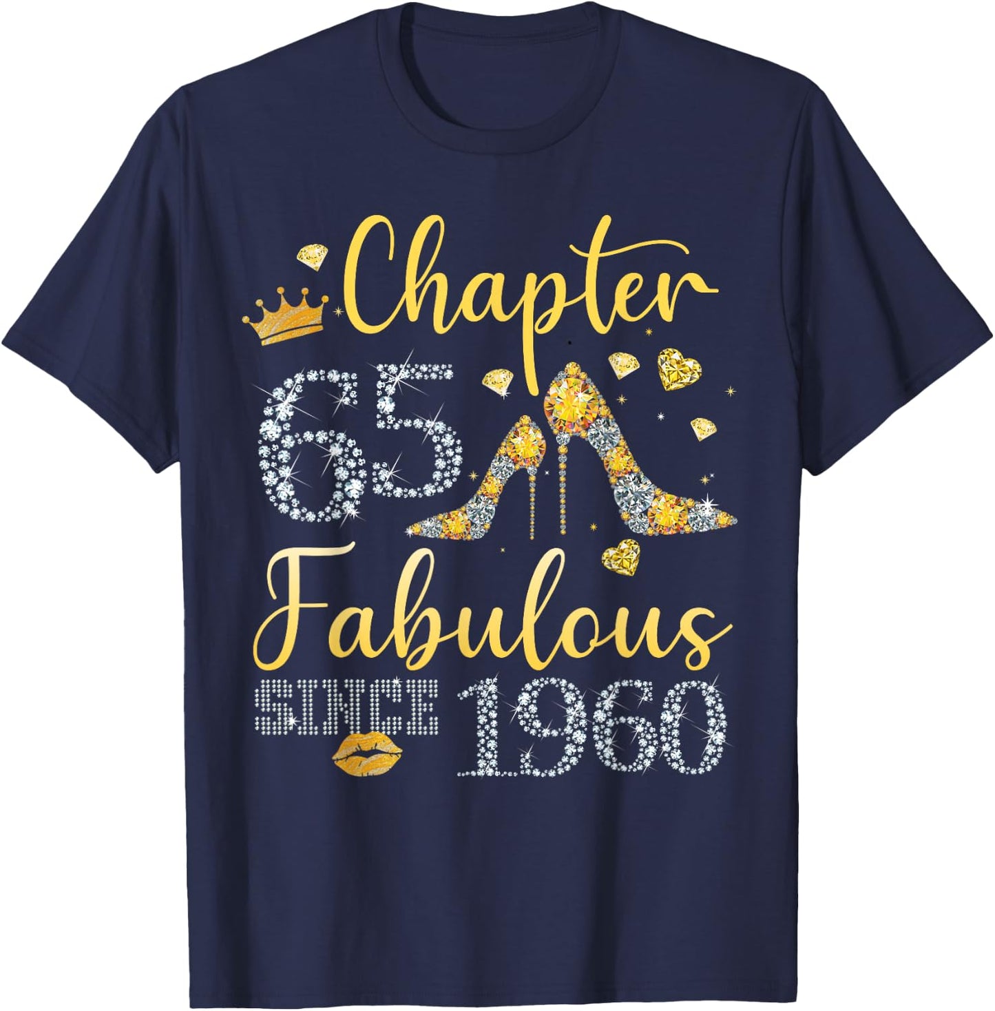 Women Chapter 65 Fabulous Since 1960 65 years old Birthday T-Shirt - T-Shirt | Navy