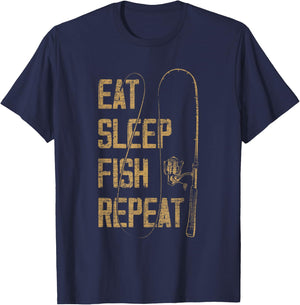 Nature Gift Father's Day Fisherman Fish T-Shirt - T-Shirt | Navy