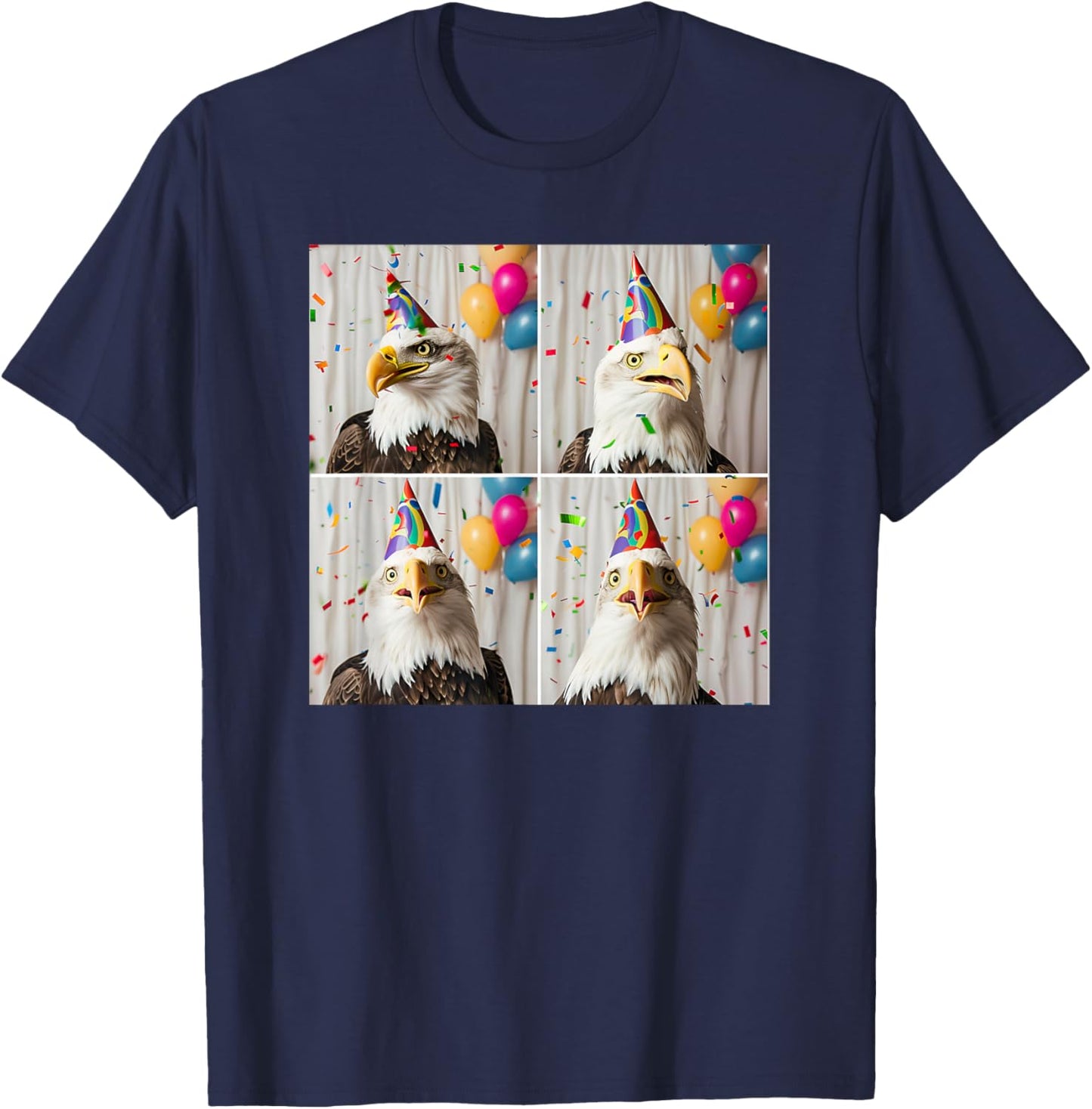 Bald Eagle Face Happy Bird Of Prey Portrait Eagle Birthday T-Shirt - T-Shirt | Navy