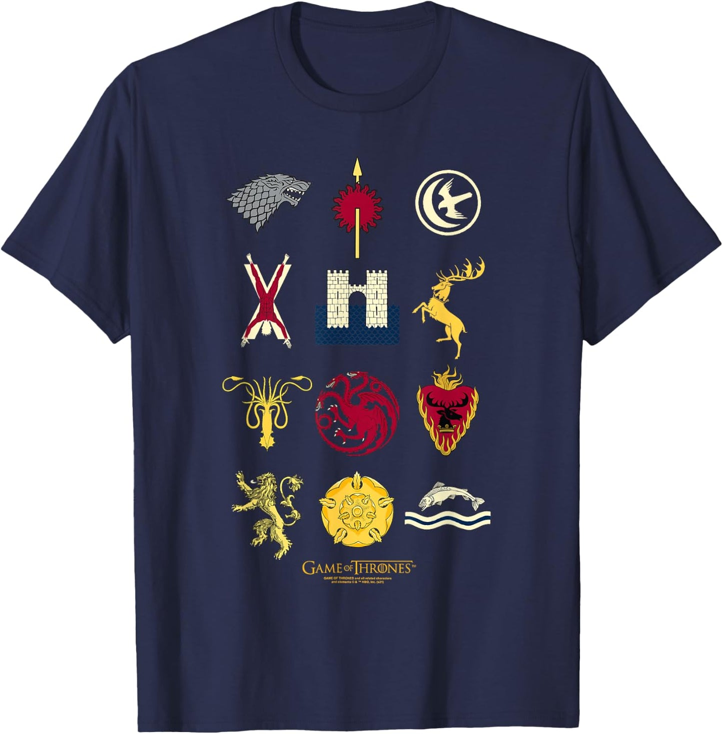 Game of Thrones House Sigils T-Shirt - T-Shirt | Navy