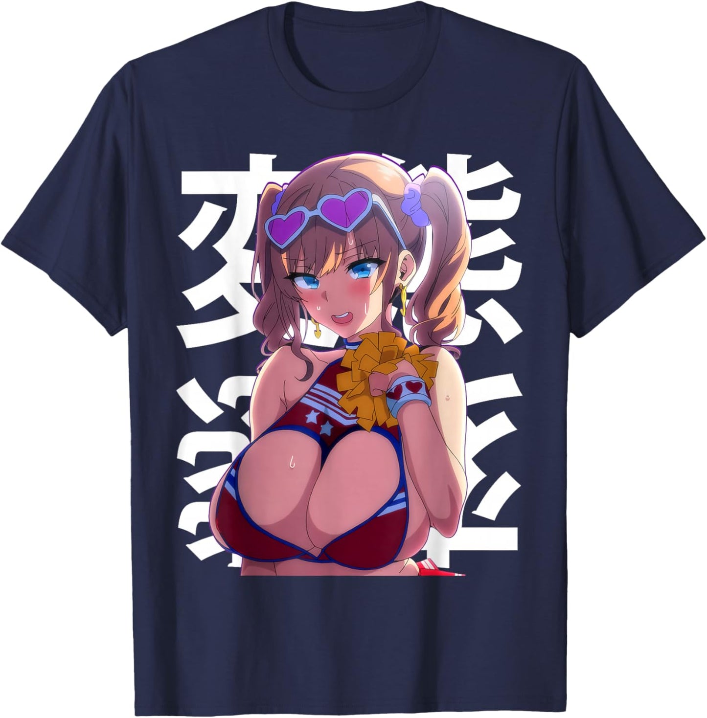 Japanese Netorare Anime Lewd Waifu Otaku Manga T-Shirt - T-Shirt | Navy