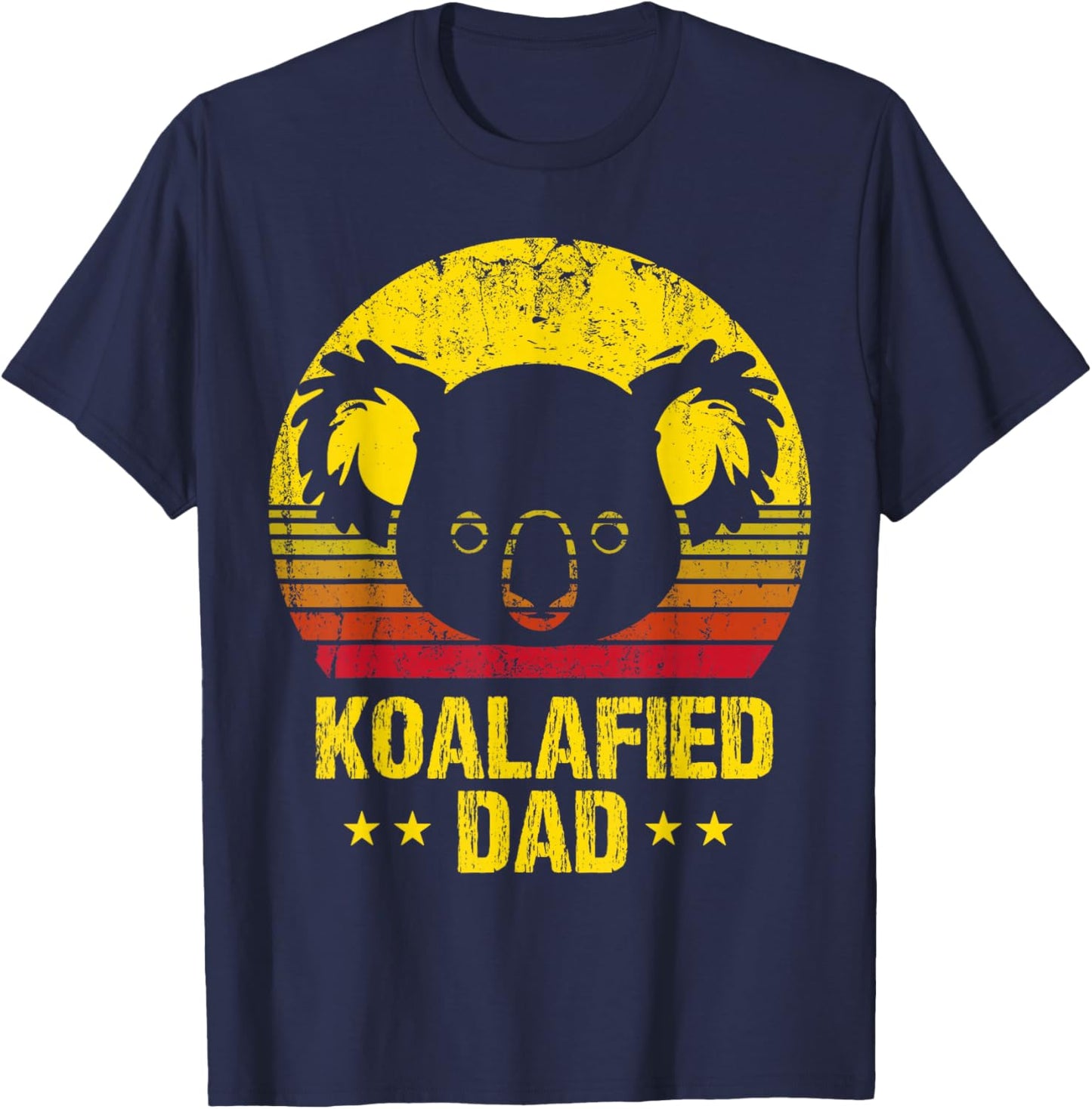 Koalafied Dad Daddy Dad Jokes Vintage Koala For Father's Day T-Shirt - T-Shirt | Navy