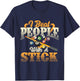 I Beat People With A Stick - Billiards 8 Ball Pool Player T-Shirt - T-Shirt | Navy